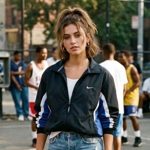 Nike L Gorpcore Activewear Sporty Outdoor Lightweight Mesh Lined Full Zip Jacket